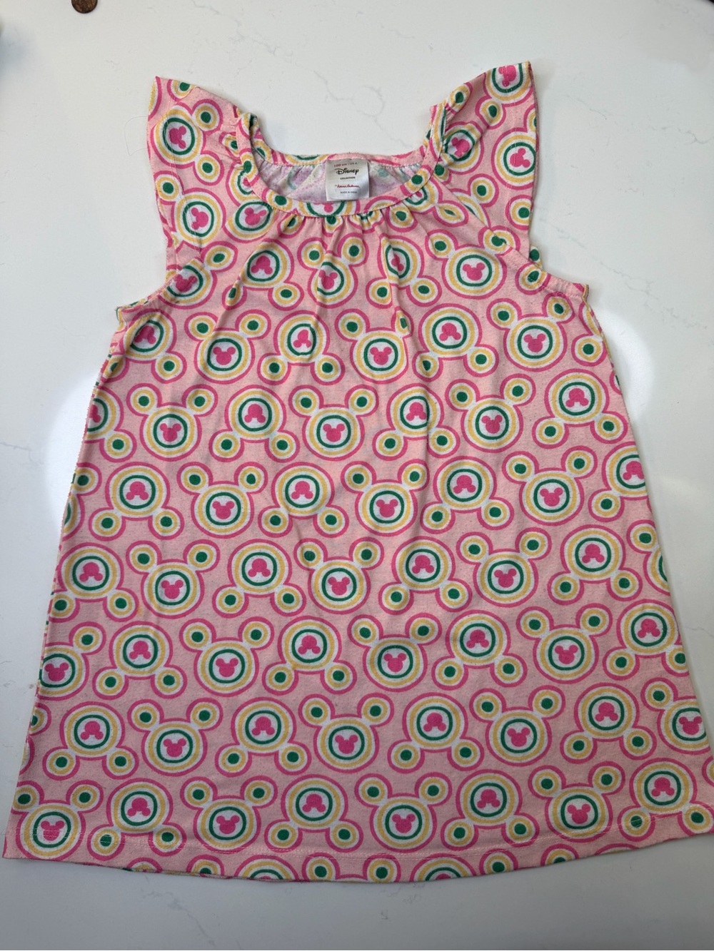 Disney x Hanna Andersson Mickey Mouse Print Dress Girls Size 4 Pink